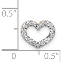 14K Rose Gold Heart Pendant with 0.004 Carat Round Diamonds - Diamond Slide Charm by Monteluci Fine Jewelry