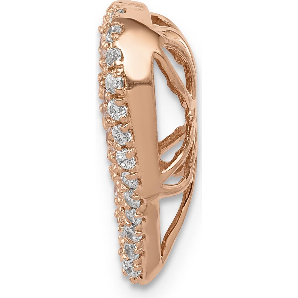 14K Rose Gold Heart Pendant with Diamond and Lab-Created Pink Sapphire Accents by Lumare Gioia