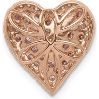 14K Rose Gold Heart Pendant with Diamond and Lab-Created Pink Sapphire Accents by Lumare Gioia