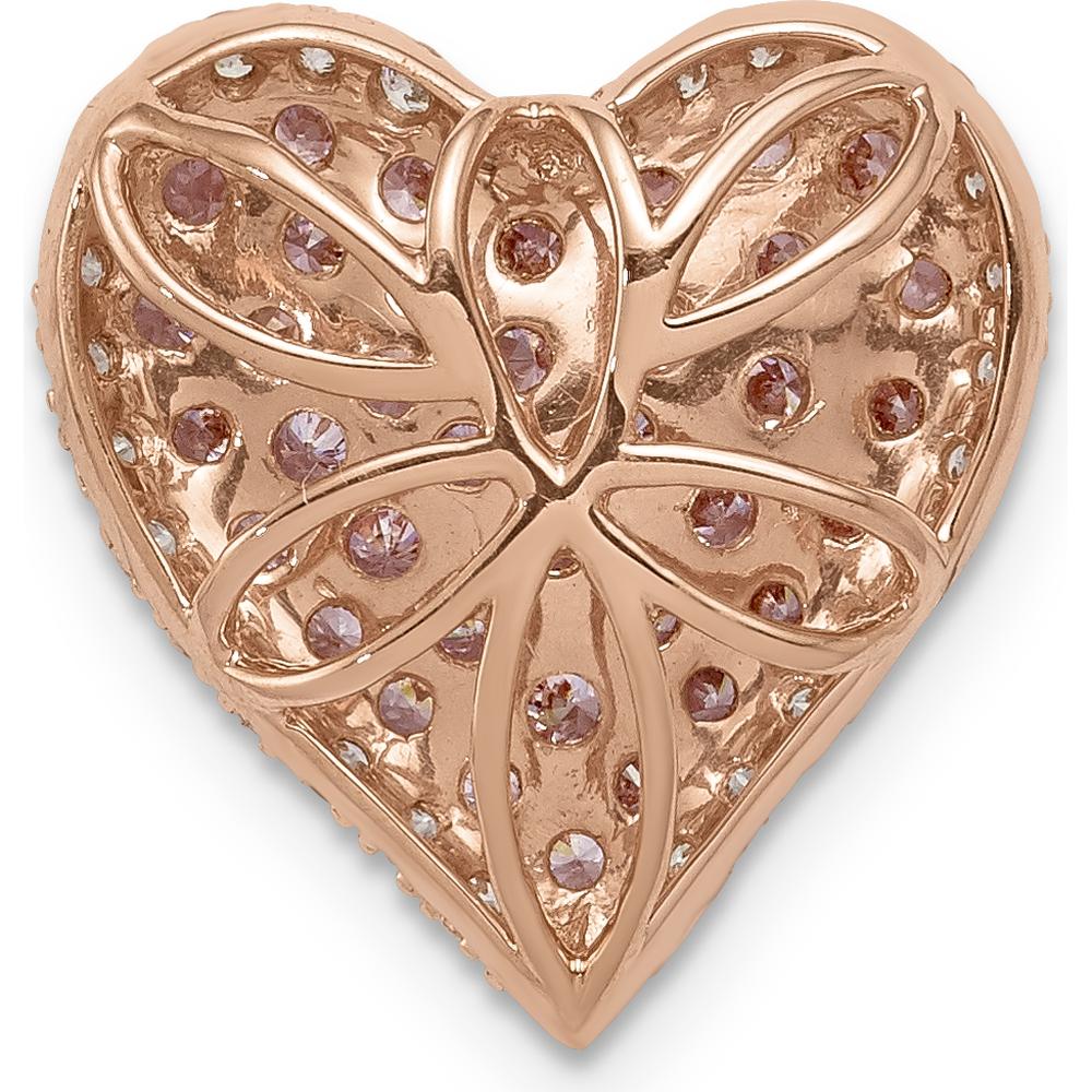 14K Rose Gold Heart Pendant with Diamond and Lab-Created Pink Sapphire Accents by Lumare Gioia