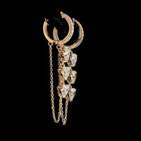 14K Rose Gold Heart Shape Hanging Earrings with Prong Set Lab Diamonds - 3.22 Carat Total Diamond Weight - Covaloro Fine Jewelry