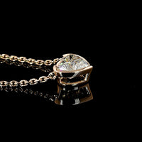 14K Rose Gold Heart Shaped Lab Grown Diamond Solitaire Pendant - 1.57 Carat Total Weight, E-F Color, VVS2 Clarity, Bezel Setting - Covaloro Fine Jewelry