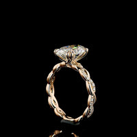 14K Rose Gold Hidden Halo Engagement Ring with 3.10 Carat Oval Lab Diamond and 0.23 Carat Accent Stones - IGI Certified E VVS2 - 3.33 Total Carat Weight - Covaloro Fine Jewelry