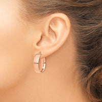 14K Rose Gold High Polished 7mm Hoop Earrings - Classic & Elegant Design by 0