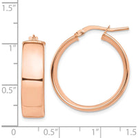 14K Rose Gold High Polished 7mm Hoop Earrings - Classic & Elegant Design by 0