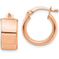 14K Rose Gold High Polished 7mm Hoop Earrings by 0