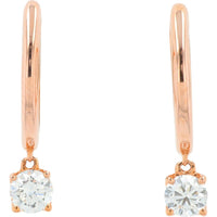 14K Rose Gold Huggie Earrings with 0.50 Carat Lab Grown Round Diamonds