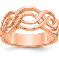 14K Rose Gold Infinity Ring with Tapered Band - Symbol of Endless Love by Oro Pregiato