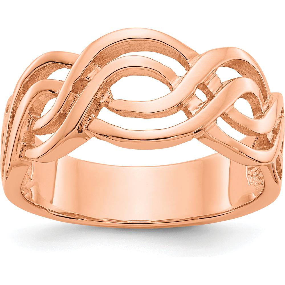 14K Rose Gold Infinity Ring with Tapered Band - Symbol of Endless Love by Oro Pregiato