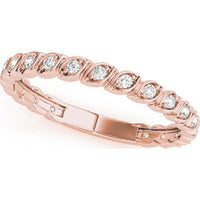 14K Rose Gold Lab Diamond Band - 0.17 Carat TW with Sizing Bar - Size 7 by Robinson's Jewelers
