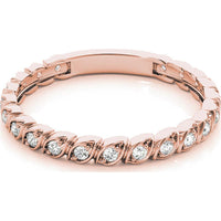14K Rose Gold Lab Diamond Band - 0.17 Carat TW with Sizing Bar - Size 7 by Robinson's Jewelers