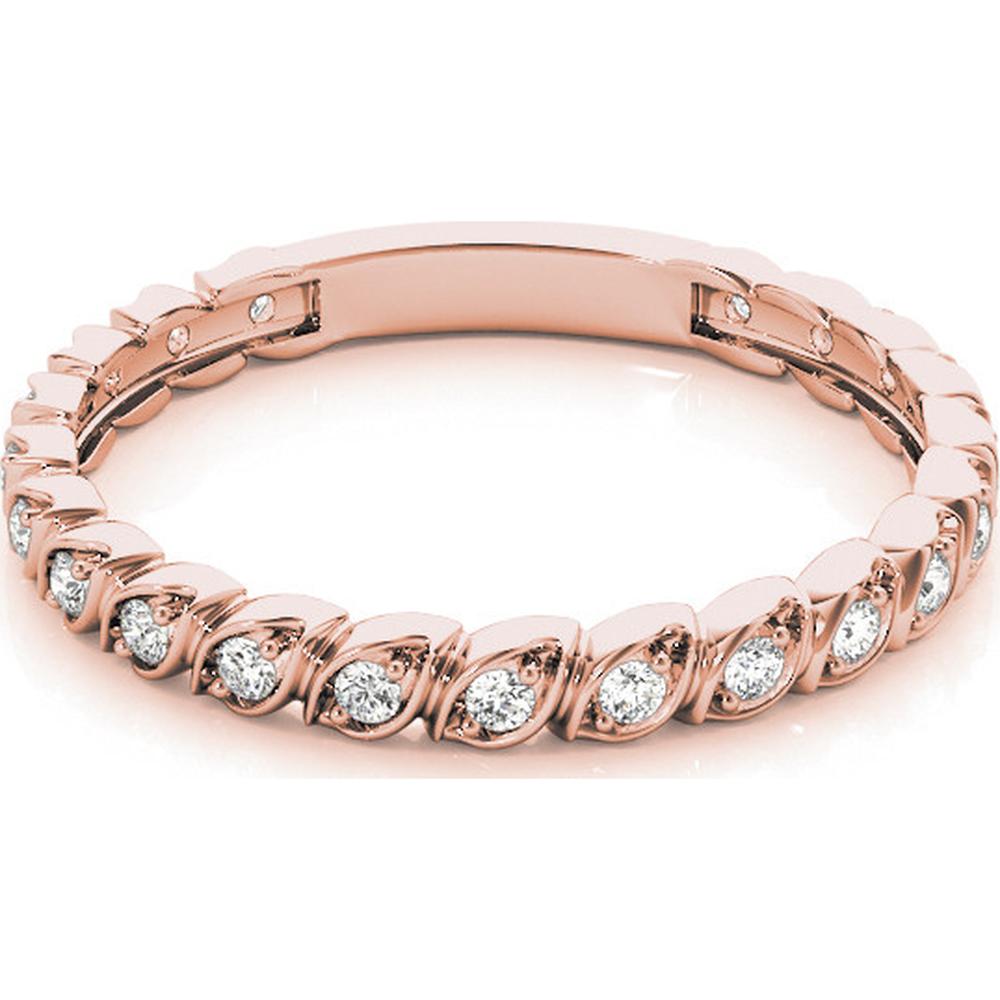14K Rose Gold Lab Diamond Band - 0.17 Carat TW with Sizing Bar - Size 7 by Robinson's Jewelers