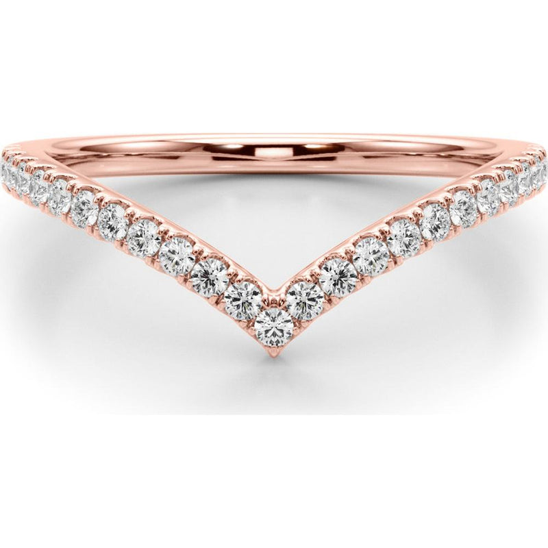14K Rose Gold Lab Diamond Chevron Band - 0.20 Carats Total Diamond Weight - Size 7 by Robinson's Jewelers