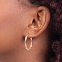 14K Rose Gold Large Hoop Earrings - 25mm in Length by 0
