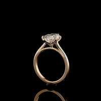 14K Rose Gold Marquise Cut Lab Diamond Solitaire Ring - 3.12 Carat E-F VS1 with IGI Certification - Covaloro Fine Jewelry