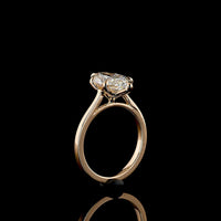 14K Rose Gold Marquise Cut Lab Diamond Solitaire Ring - 3.12 Carat E-F VS1 with IGI Certification - Covaloro Fine Jewelry