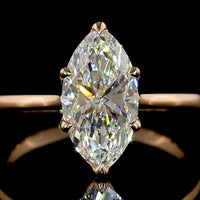 14K Rose Gold Marquise Cut Solitaire Ring with 2.03 Carat Lab-Grown Diamond - E-F Color, VVS2 Clarity, IGI Certified - Covaloro Fine Jewelry