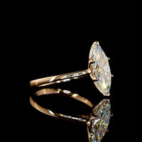 14K Rose Gold Marquise Cut Solitaire Ring with IGI Certified Lab Diamond - 2.51 Carat Total Weight, E-F Color VVS2 Clarity - Covaloro Fine Jewelry