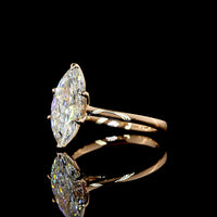 14K Rose Gold Marquise Cut Solitaire Ring with IGI Certified Lab Diamond - 2.51 Carat Total Weight, E-F Color VVS2 Clarity - Covaloro Fine Jewelry