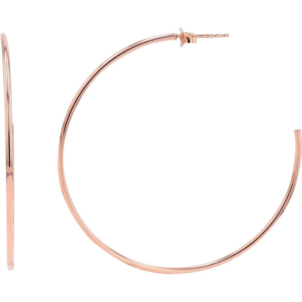 14K Rose Gold Medium C Hoop Earrings with Polished Finish