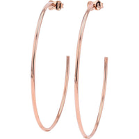 14K Rose Gold Medium C Hoop Earrings with Polished Finish