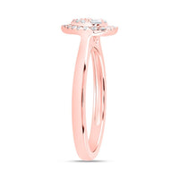 14K Rose Gold Natural Diamond Heart Ring - 1/3 Carat Total Diamond Weight