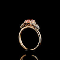 14K Rose Gold Oval-Cut Fancy Vivid Pink Lab Diamond Ring with Pear and Marquise White Diamond Accents - 2.50 Carat Total Diamond Weight - Covaloro Fine Jewelry