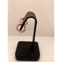 14K Rose Gold Oval Cut Lab Diamond Huggie Earrings - 4.26 Carat Total Weight, 20 Stones, E-F Color VS2 Clarity - Covaloro Fine Jewelry