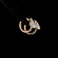 14K Rose Gold Pear Shape Huggie Earrings with Lab-Grown E-F VS1 Diamonds - 3.02 Carat Total Diamond Weight - Covaloro Fine Jewelry