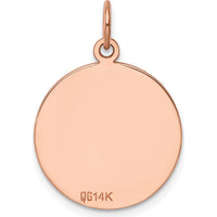14K Rose Gold Plain Circular Engraveable Disc Charm - 18mm Diameter, 0.013 Gauge Thickness by Oro Pregiato