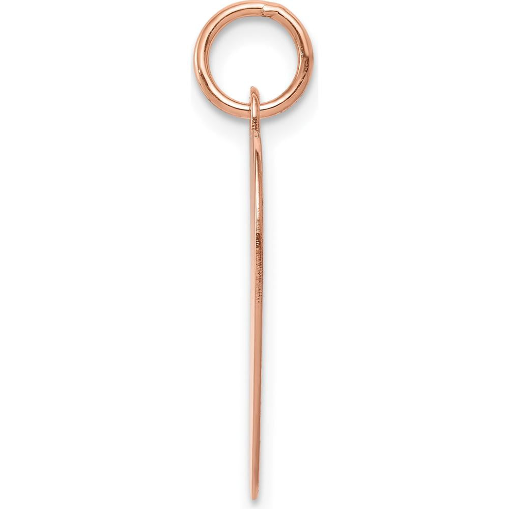 14K Rose Gold Plain Engraveable Heart Disc Charm - Polished Finish, 24mm Length, 20mm Width by Oro Pregiato