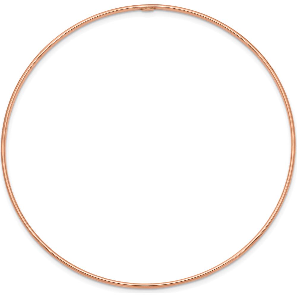 14K Rose Gold Polished 1.5mm Slip-on Round Bangle Bracelet - 8in by Oro Pregiato