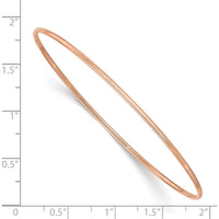 14K Rose Gold Polished 1.5mm Slip-on Round Bangle Bracelet - 8in by Oro Pregiato