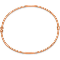 14K Rose Gold Polished 2.00mm Hinged Oval Bangle Bracelet by Oro Pregiato