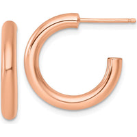 14K Rose Gold Polished 20mm Tube C-Hoop Earrings by 0