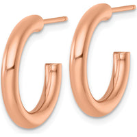 14K Rose Gold Polished 20mm Tube C-Hoop Earrings by 0