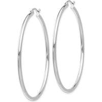 14K Rose Gold Polished 2mm Lightweight Tube Hoop Earrings - Elegant and Timeless Design by 0