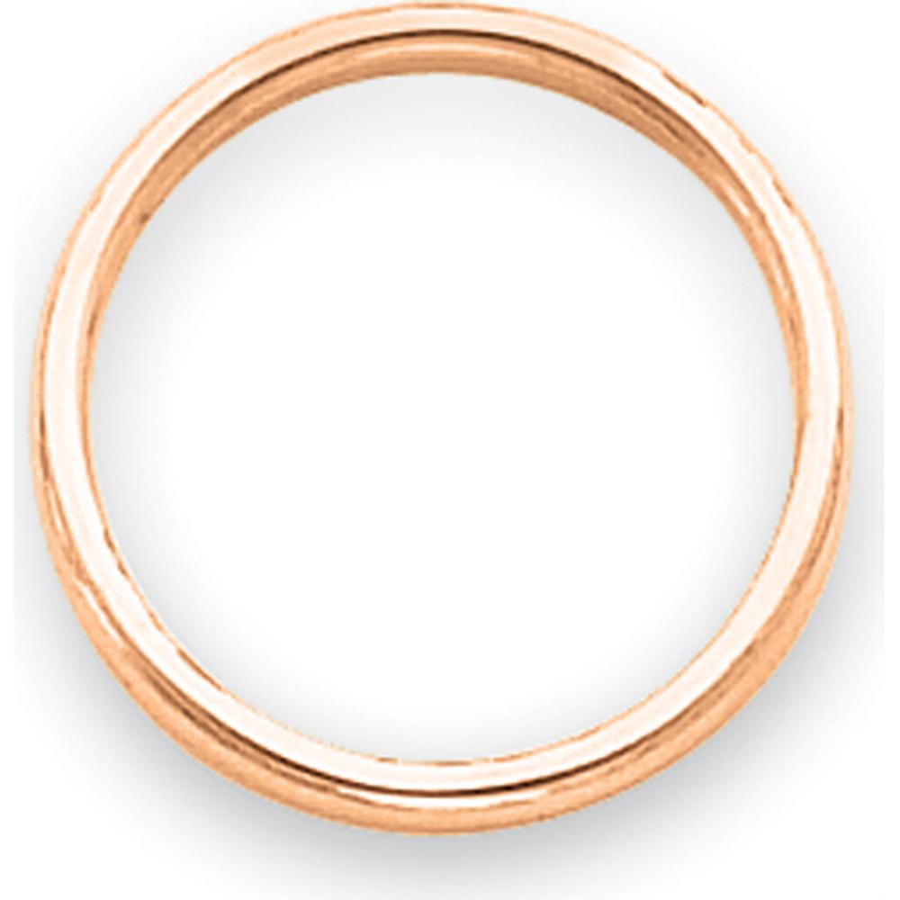 14K Rose Gold Polished 2mm Stackable Band - Domed Shape, Standard Fit, Women's Wedding Ring by 0