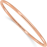 14K Rose Gold Polished 3.00mm Slip-On Round Bangle Bracelet by Oro Pregiato
