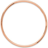 14K Rose Gold Polished 3.00mm Slip-On Round Bangle Bracelet by Oro Pregiato
