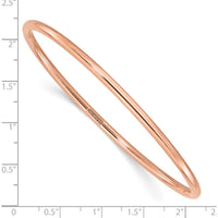 14K Rose Gold Polished 3.00mm Slip-On Round Bangle Bracelet by Oro Pregiato