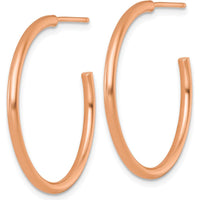 14K Rose Gold Polished 30mm Tube C-Hoop Earrings by 0