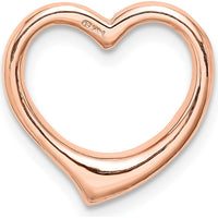 14K Rose Gold Polished 3D Floating Heart Pendant Slide by Oro Pregiato