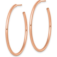 14K Rose Gold Polished 40mm C-Hoop Post Earrings by 0