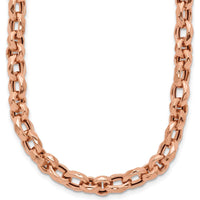 14K Rose Gold Polished 4mm Fancy Faceted Link Necklace - 18" Length by 0