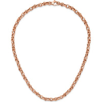 14K Rose Gold Polished 4mm Fancy Faceted Link Necklace - 18" Length by 0