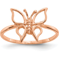 14K Rose Gold Polished Butterfly Ring by Oro Pregiato