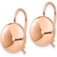 14K Rose Gold Polished Button Drop Earrings - 12mm by Oro Pregiato