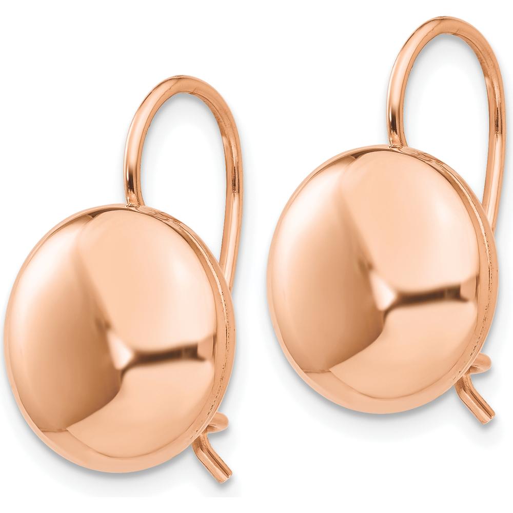 14K Rose Gold Polished Button Drop Earrings - 12mm by Oro Pregiato