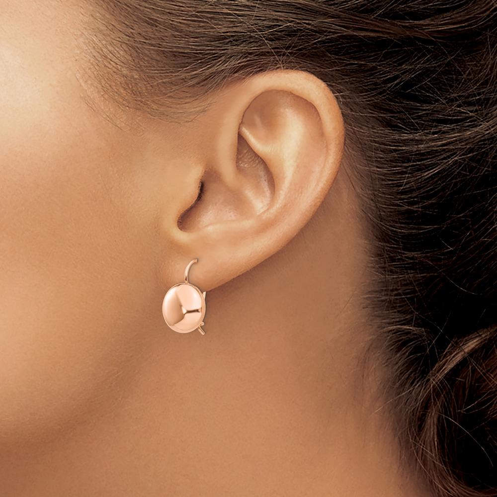 14K Rose Gold Polished Button Drop Earrings - 12mm by Oro Pregiato